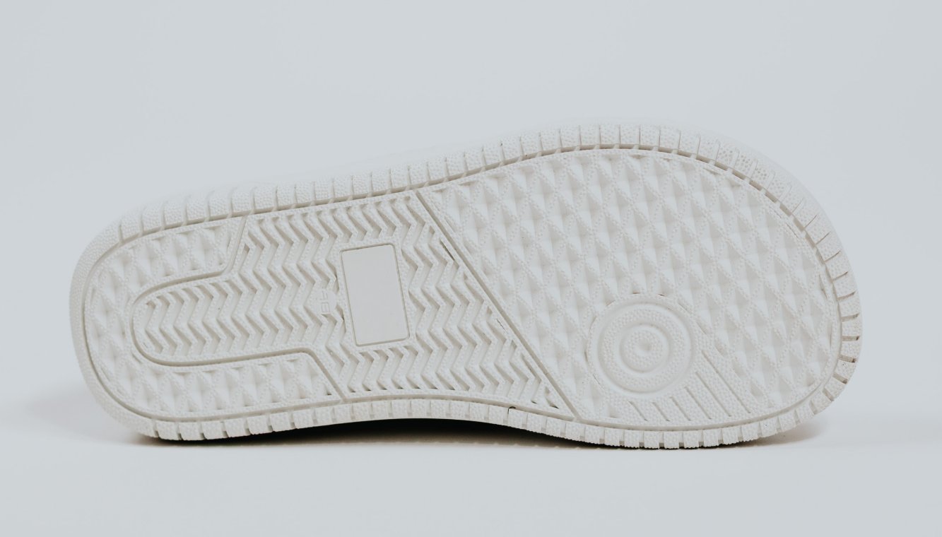 Close-up of the sole pattern on a BREJD shoe.